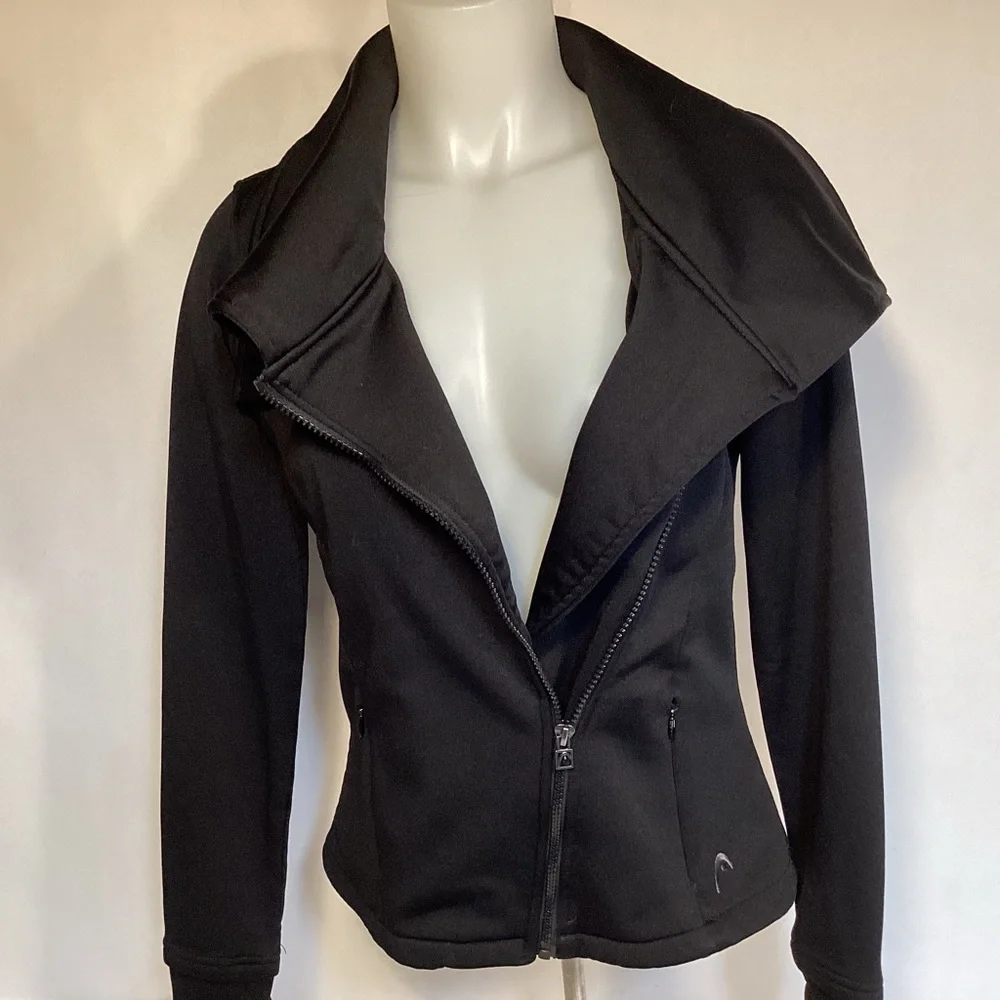 HEAD Womens black tennis jacket full zip size small